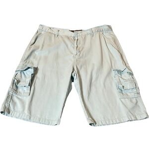 Evolution Chino Bermuda Shorts Mens 38 Pastel Blue Cargo Zip Pockets Athleisure